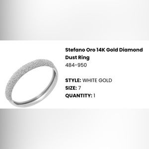 Stefano Oro 14k White Gold Diamond Dust Ring